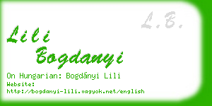 lili bogdanyi business card